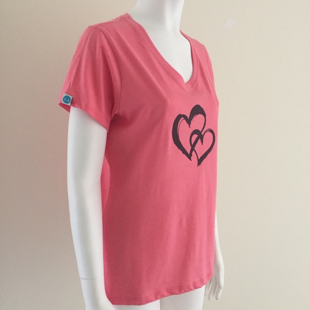 Women’s Top T-Shirt Cotton Pink Size M - Picture 3 of 7